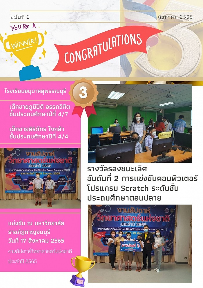 ผลงานความสำเร็จจากการจัดกิจกรรมการเรียนรู้